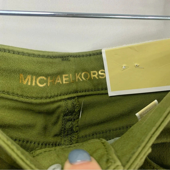 NWT Michael Kors Petite Selma Skinny High Rise Jeans in Olive Green, size 0P - Picture 3 of 11